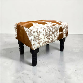 Tan genuine cowhide ottoman