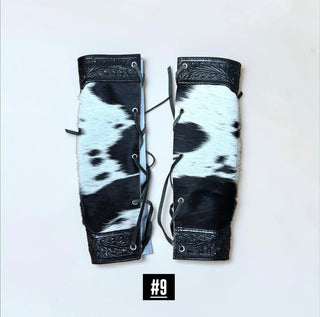 Black cowhide bouquet wrap