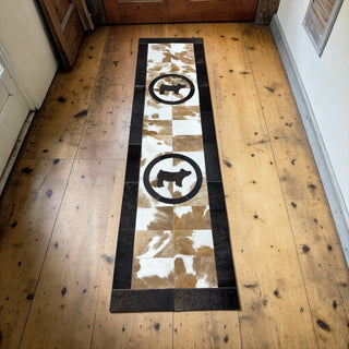 7x2’ pig cowhide patchwork runner
