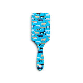 Cows turquoise hairbrush