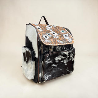 Cards game cowhide backpack