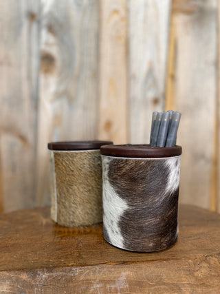 Cowhide & Leather Pencil Holder