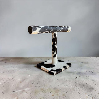 All black cowhide bracelet display