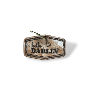 Hello darlin cowhide & leather Keychain