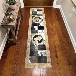 7x2’ cowhide patchwork runner