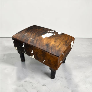 Tricolor genuine cowhide ottoman