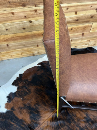 BootStitch genuine leather & cowhide armless dinning chair