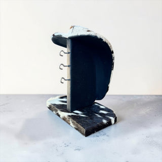 Black/white all cowhide necklace display (u04)