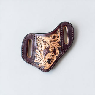 Tooled leather knife sheath