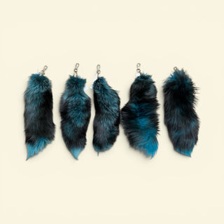 Turquoise 2-tone fox tail