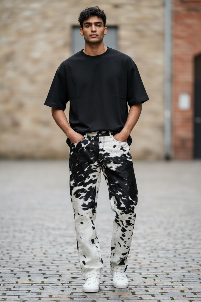Cowhide men’s jeans – Western Linens
