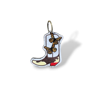 Boot cowhide keychain