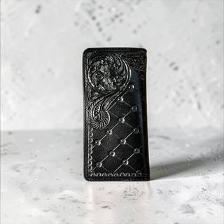 Black tooled leather wallet