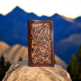 Iowa tooled leather men’s wallet