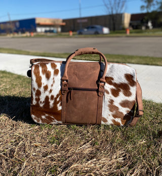 Cowhide & Leather Rolling Luggage Duffle