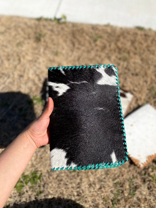 Turquoise Cowhide Book Cover