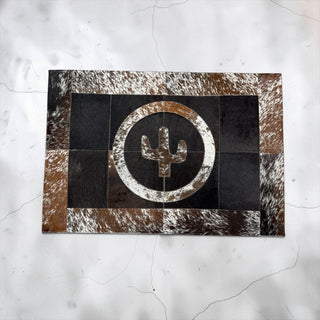 2x3ft cactus cowhide patchwork rug