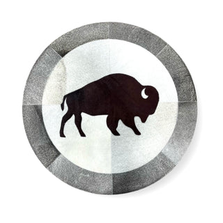 Buffalo cowhide patchwork rug 3x3’