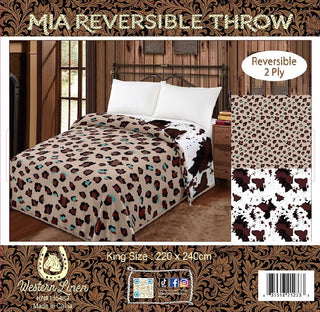 Reversible king mia blanket - cheetah/cowprint