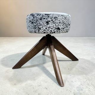 Small Salt pepper cowhide stool