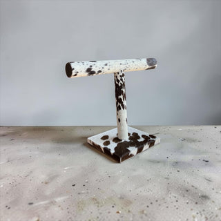 Brown all cowhide necklace display