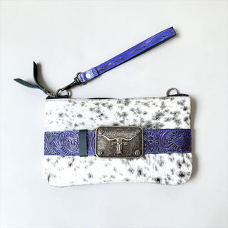 Purple buckle wristlet/crossbody