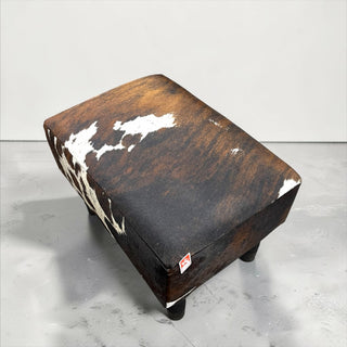Tricolor genuine cowhide ottoman