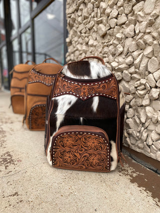 Cowhide Leather & Tooled Backpack