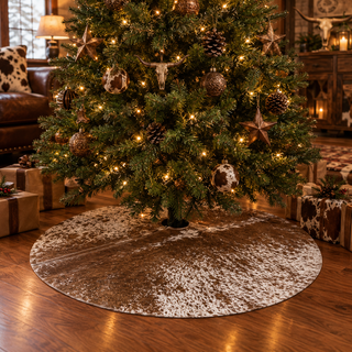 5x5ft Tan all cowhide tree skirt
