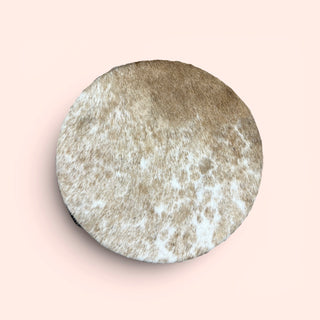 Tan cowhide lazy Susan turntable