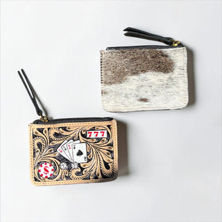 Tan cards coin pouch