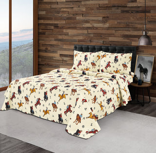 Beige rodeo western sheets