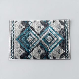 3x2’ turquoise/grey western doormat