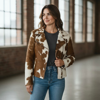 Tan cowhide jacket (M)