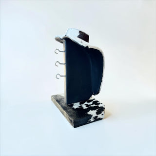 Black/white all cowhide necklace display(u06)