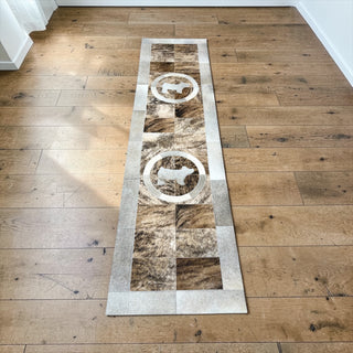 7x2’ pig cowhide patchwork runner