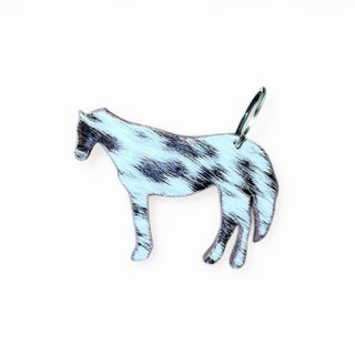 Tan horse cowhide keychain