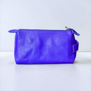 Purple all leather makeup bag