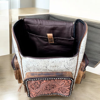 Sarah Tooled & cowhide Backpack