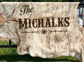 Bridal laser engraved cowhide