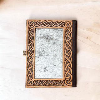 Tooled leather & cowhide book cover