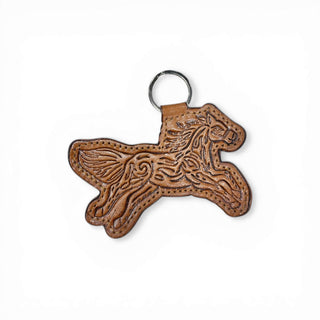 Horse tooled leather Keychain