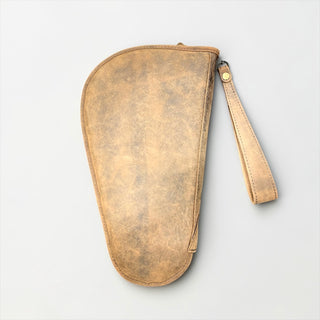 Rustic tooled leather pistol case