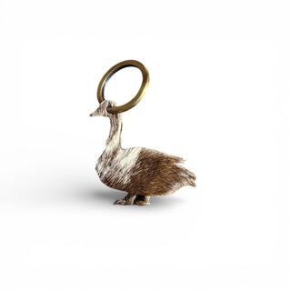 Duck cowhide keychain