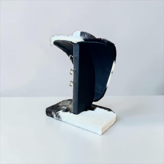 Black/white all cowhide necklace display (u05)