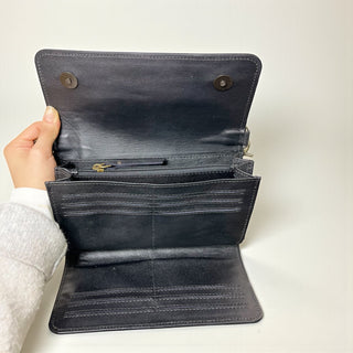 Axis print cowhide crossbody wallet