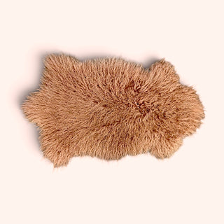 2x3ft Coral Tibetan lambskin