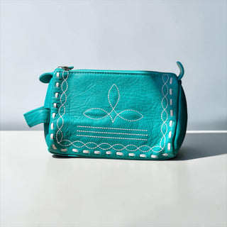 Turquoise BootStitch toiletry bag