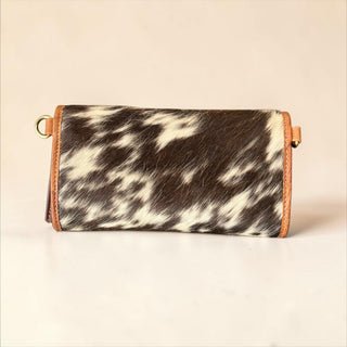 All cowhide crossbody wallet