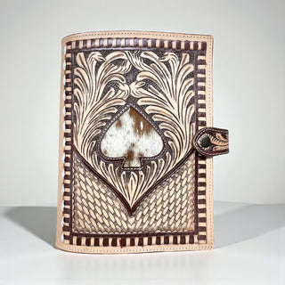 Ace tooled leather & cowhide Bible cover